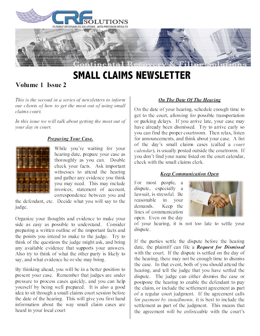 Small Claims Issue 2